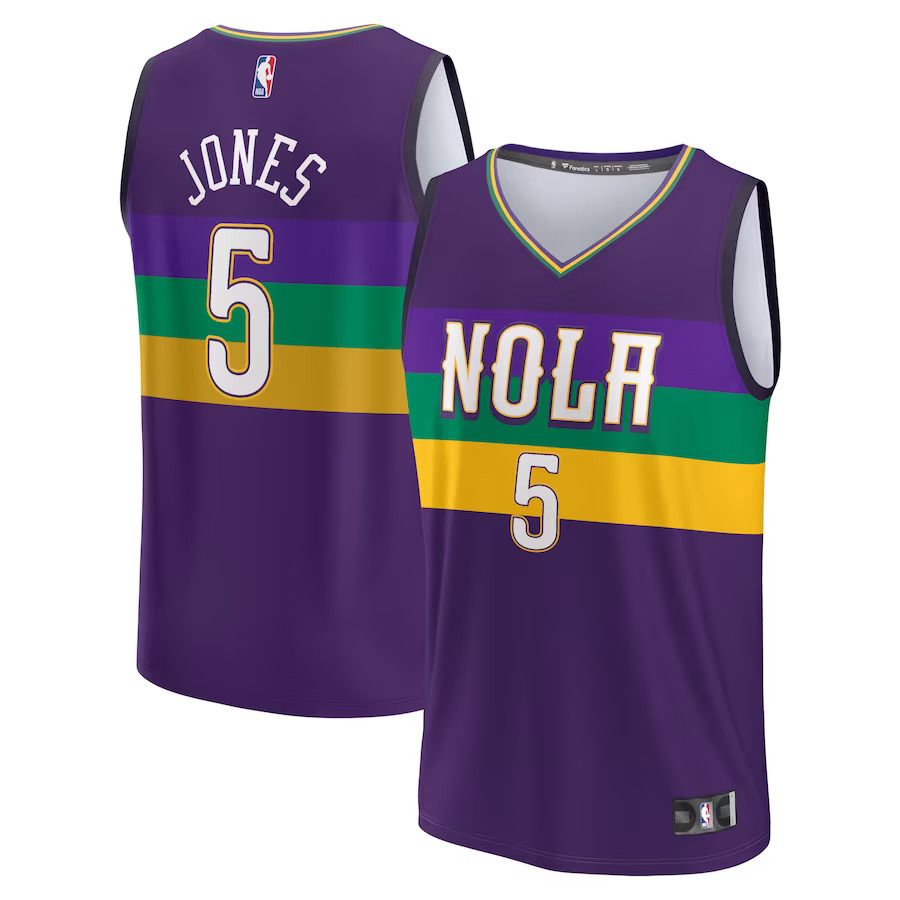 Men New Orleans Pelicans #5 Herbert Jones Fanatics Branded Purple City Edition 2022-23 Fastbreak NBA Jersey->youth nba jersey->Youth Jersey